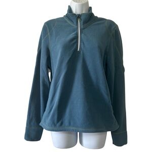 Title Nine Women’s Dusty Blue Fleece Long Sleeve 1/4 Zip Pullover Sweater- Small